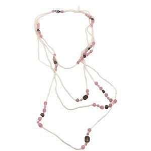 White & Pink Bubble Bead Necklace